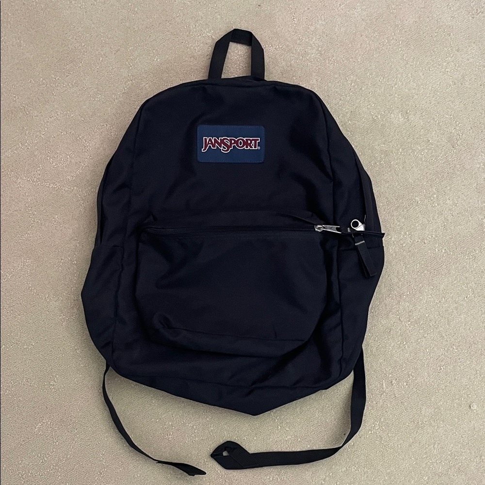 Jansport Black Superbreak Backpack with Front Pocket